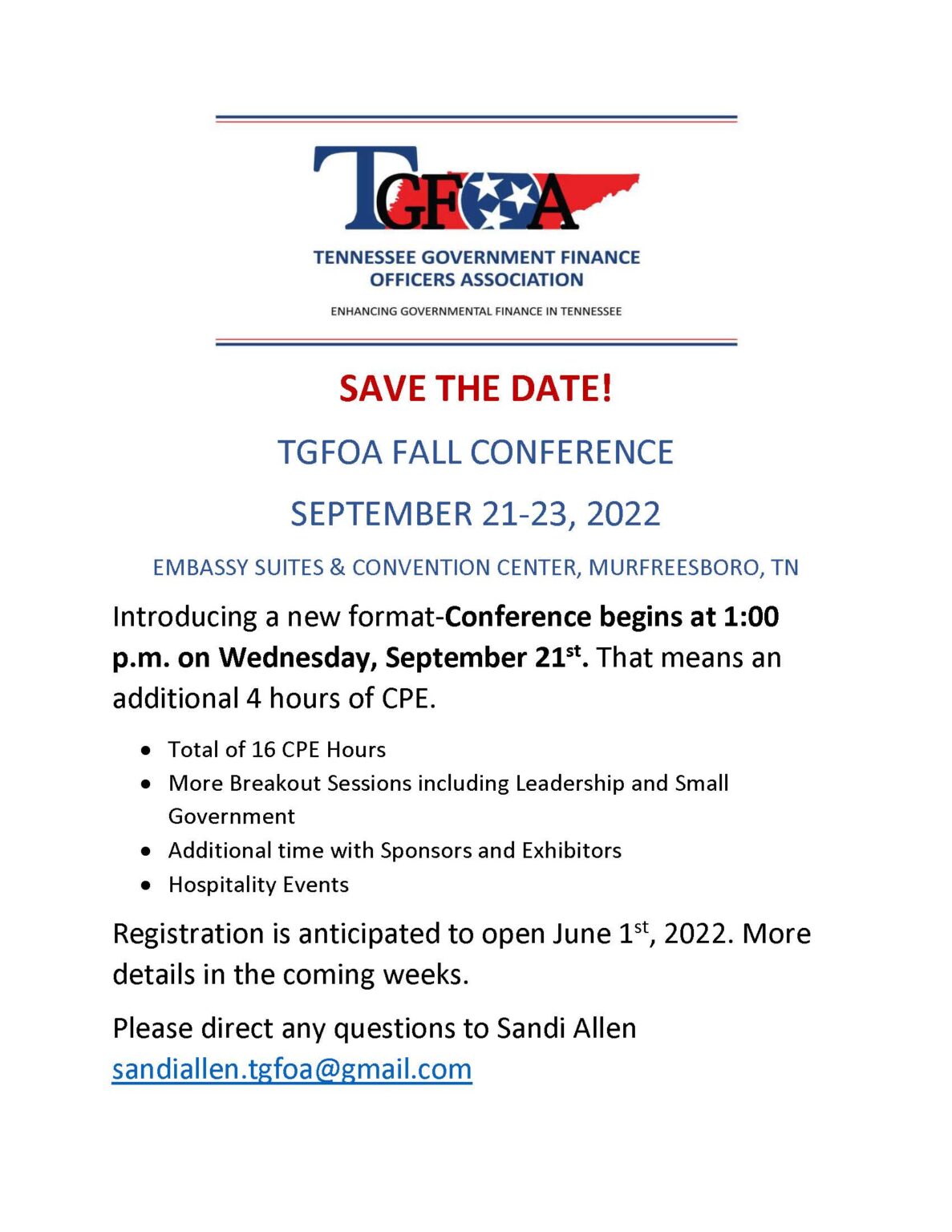 2022 Fall Conference Tennessee Government Finance Officers Association